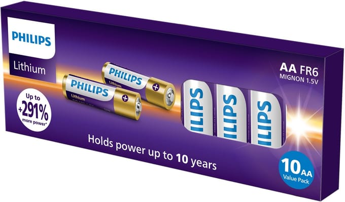 Philips AA Lithium Ultra Batterijen 10 stuks