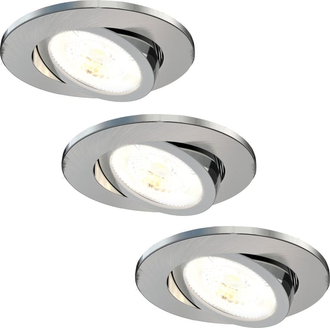 Ledvion - 3X LED Inbouwspot - RVS - Dimbaar - 7W - IP65 - CCT - COB - Ø90mm