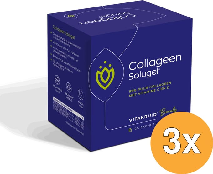 3x Vitakruid Collageen Solugel (25 zakjes)