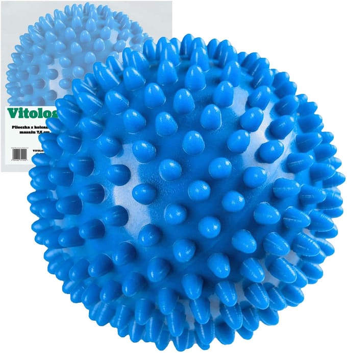 Vitolog Serie - Rolmassage Bal - 7,5 cm - Met Spikes - Blauw