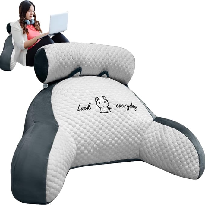 CLVP® Leeskussen Voor in Bed - Bookseat - Rugkussen - Lichtgrijs