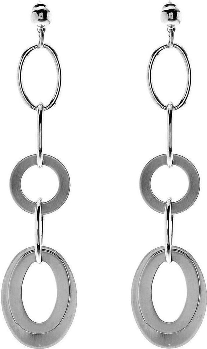Behave - Oorbellen mat zilverkleur lang design - minimal chic look