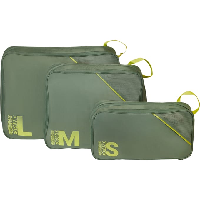 American Tourister packing cube - set van S /M / L 45x34x11 cm - olive lime