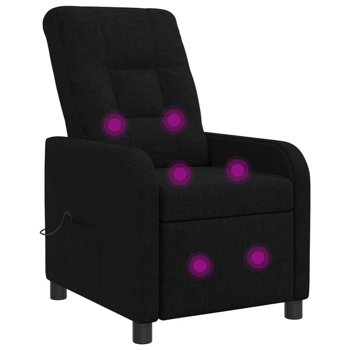 vidaXL - Massage - Relaxstoel - Zwart - Stof