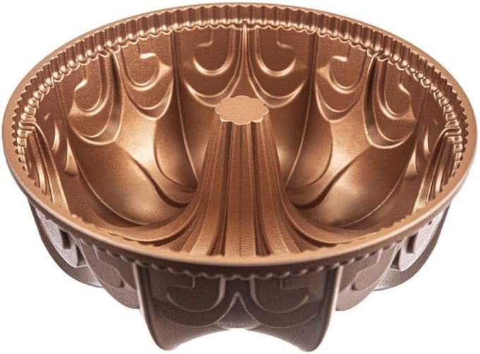 Tulbandvorm Bakvorm Aluminium Koperkleur Rond 23,5 cm voor Cake Bakken