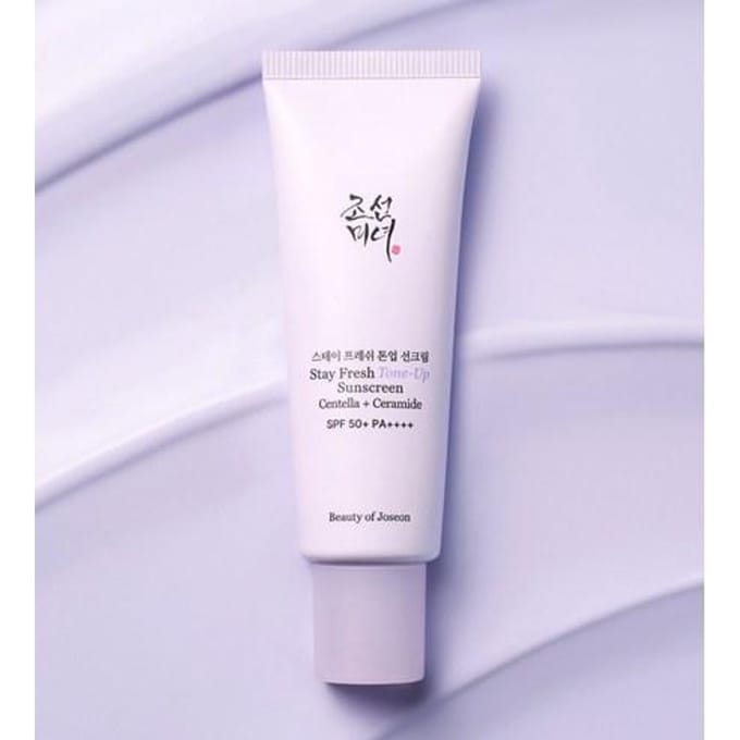 Stay Fresh Tone-Up Zonnebrandcrème Paars Set (50ml + 10ml x 2 stuks) white