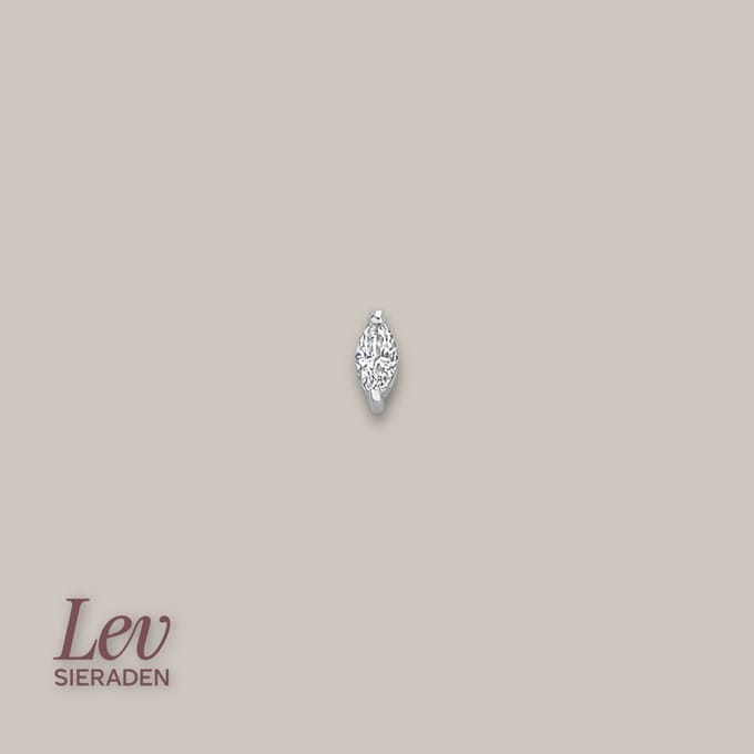 Lev Sieraden - Marquise labret 5mm - Gerhodineren 925 zilver