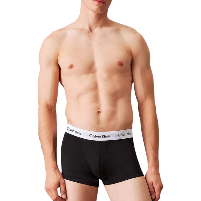 Calvin Klein Logo Stretch Boxer Briefs 3-Pack Heren Ondergoed Zwart LV00NB4389UB1 M white