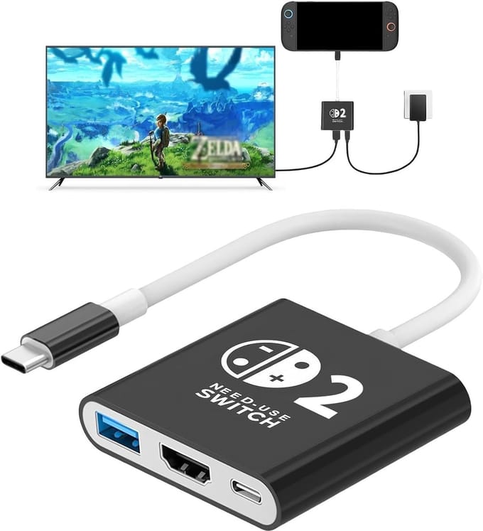 Docking Station geschikt voor Nintendo Switch , Nintendo Switch OLED & Nintendo Switch 2 dock - hdmi switch - usb c dock - usb switch dock
