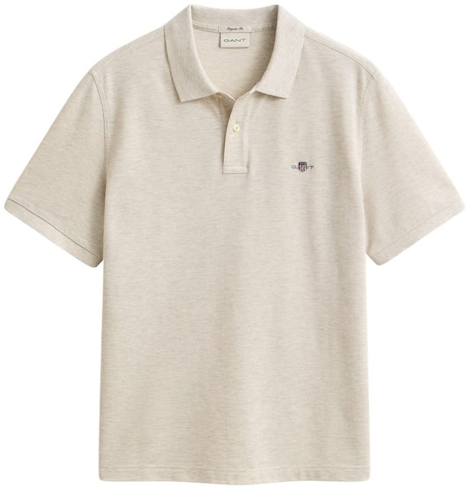 GANT heren polo shirt pique shield logo grijs III