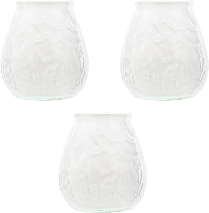 Cosy & Trendy mini lowboy tafelkaars - 8x - wit - 17 Branduren - 7 cm - kaars