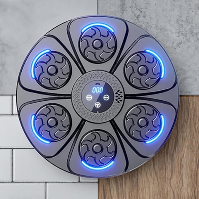 Interactieve Bokstrainer - Muziek Trainingsapparaat - Thuis Sporten - Reactieve LED Verlichting - 40x40x6 cm - Zwart