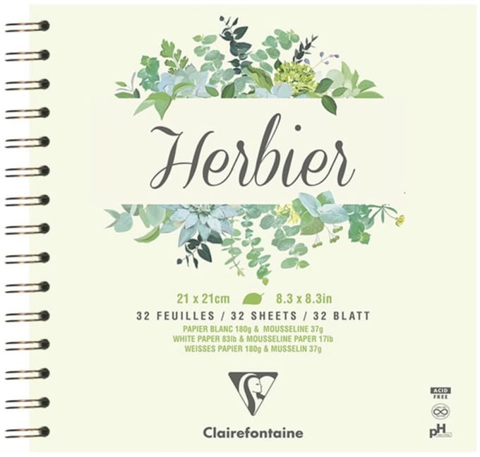 Herbarium Clairefontaine Ringband schrift - 21x21cm 180g - 32 sheets