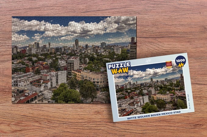 Puzzel Witte wolken boven Mexico-stad - Legpuzzel - Puzzel 1000 stukjes volwassenen