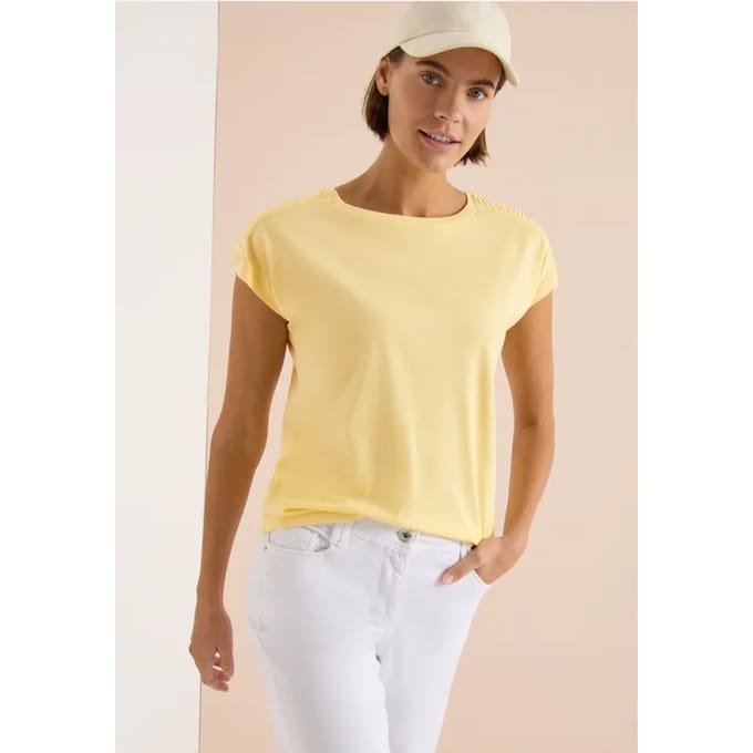 Shirt met korte mouwen en rimpels