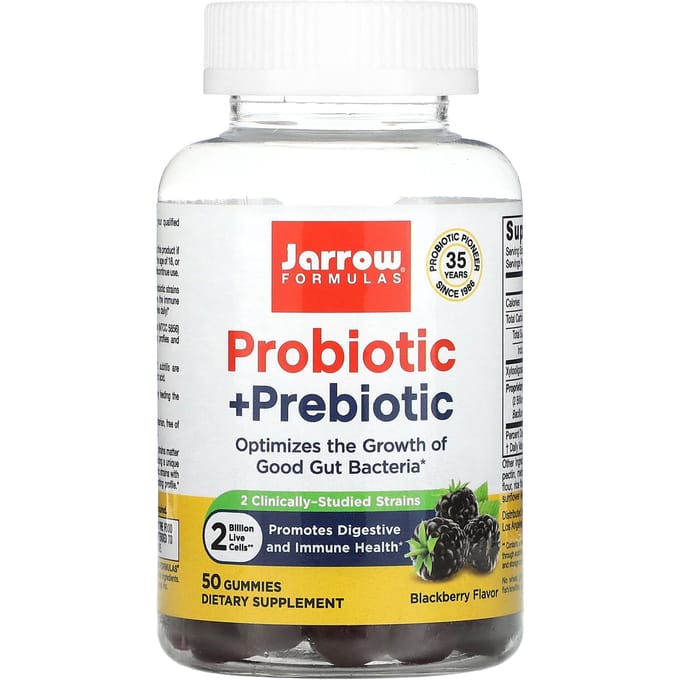 Jarrow Formulas, probiotica + prebiotica, bramensmaak, 2 miljard, 50 gummies