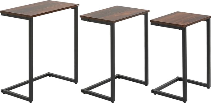 HOMCOM Beistelltisch-Set mit Stahlrahmen 839-608V00
