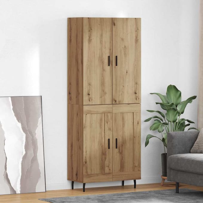 vidaXL - Highboard - 2 - st - Artisan - Eiken - 69,5 - x - 34 - x - 180 - cm - Bewerkt - hout