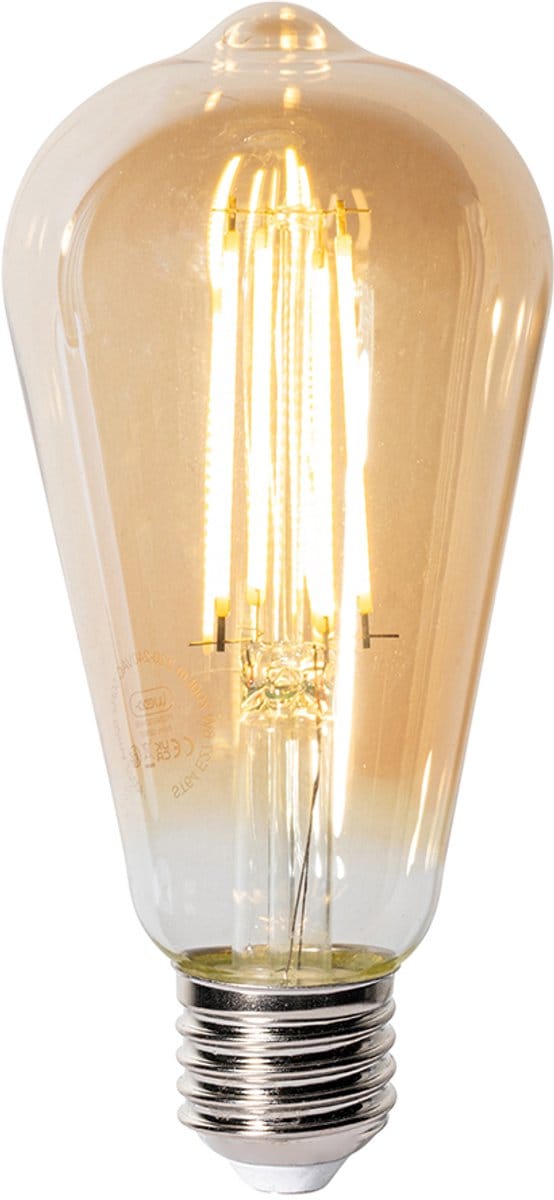 LUEDD E27 3-staps dimbare LED lamp ST64 goud 6W 700 lm 2700K