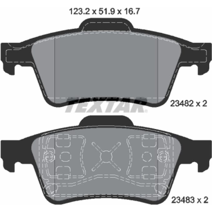 Remblokset TEXTAR 2348202, achter