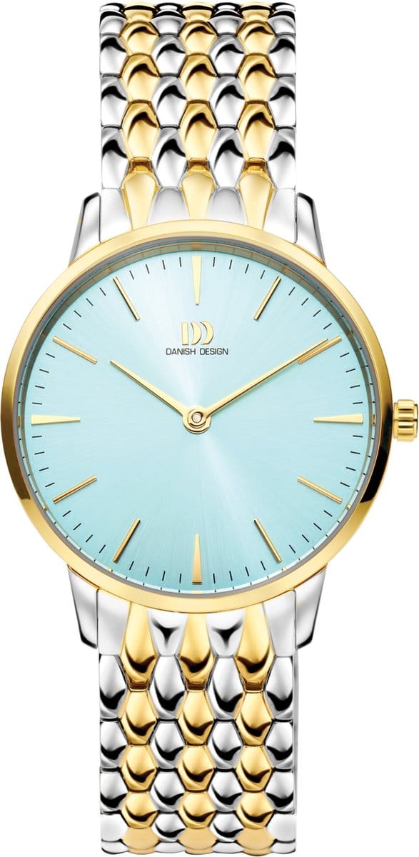 Danish Design Akilia LINK - Horloge Dames - Multi/Blauw - Analoog - 32 mm - Rond - Luxe - RVS
