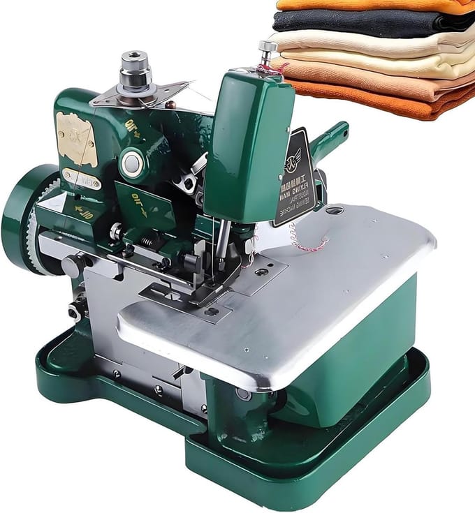 Industriële Lockmachine - Overlockmachine Naaimachine - Naden Afwerken - Differentieel Transport - 3000 SPM - Groen