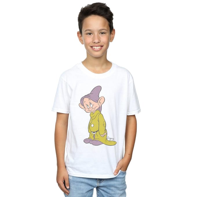 Disney Jongens Klassiek Dopey T-Shirt (Wit)