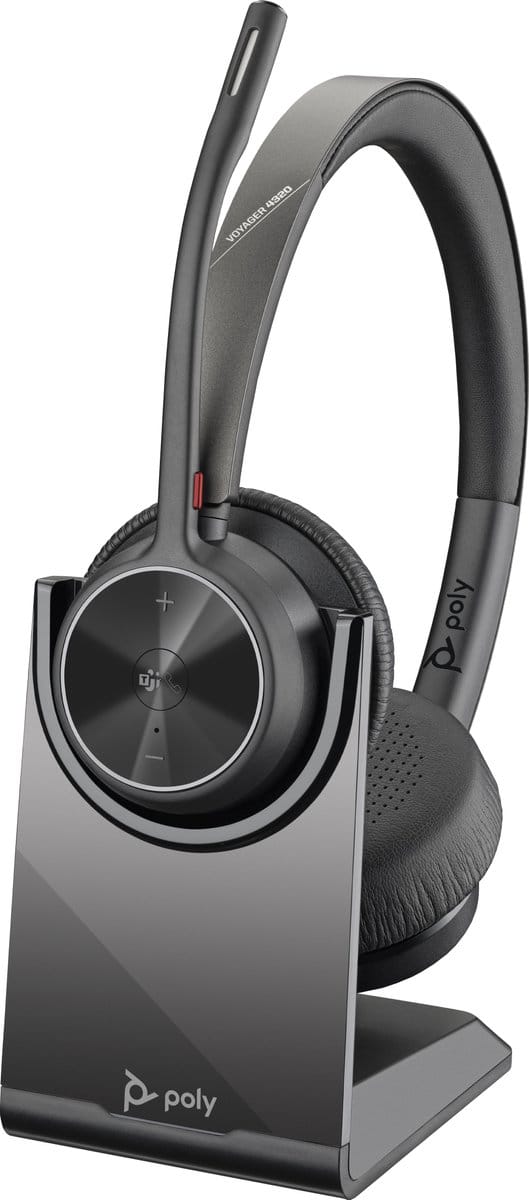 HP Poly Voyager 4320 USB-A Headset +BT700 Dongle On Ear headset Bluetooth Stereo Zwart Volumeregeling, Microfoon uitschakelbaar (mute) Computer