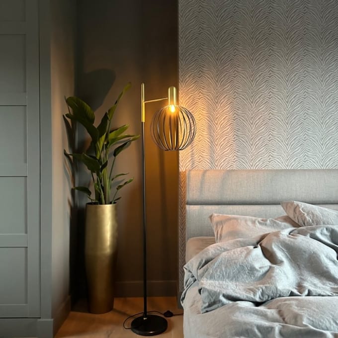 Lumidora Vloerlamp 74373 - ASIA - E27 - Zwart - Goud - Messing (kleur) - Metaal