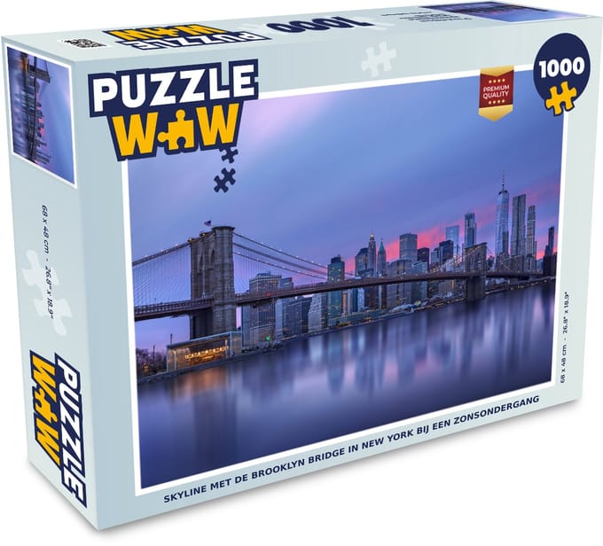 Puzzel New York - Water - Brug - Legpuzzel - Puzzel 1000 stukjes volwassenen