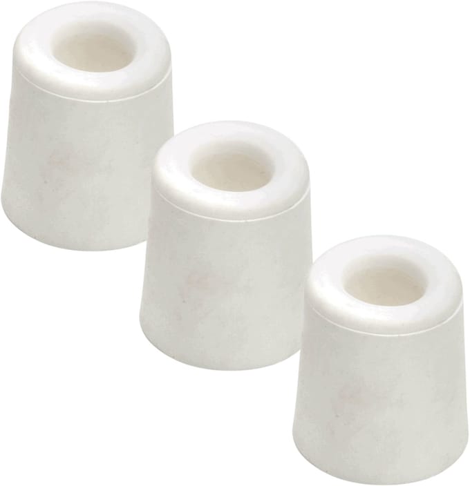 Benson Deurbuffers / deurstoppers rubbers - 3x - wit - 30 x 30 mm - met schroefbevestiging