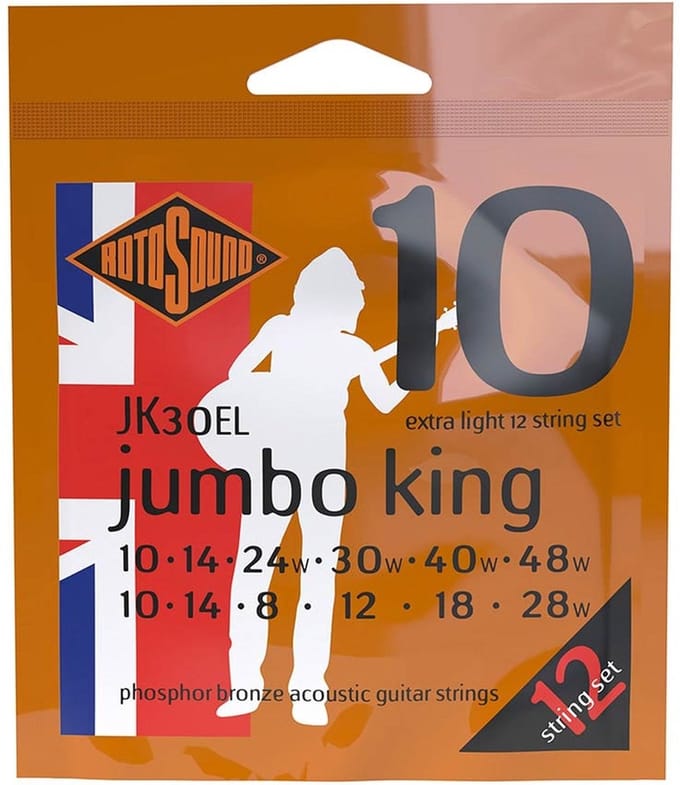 Rotosound JK30EL snaren set acoustic 12 phosphor bronze wound 10-48, extra light