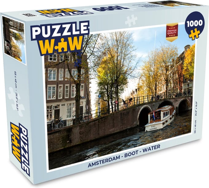 Puzzel Amsterdam - Boot - Water - Legpuzzel - Puzzel 1000 stukjes volwassenen