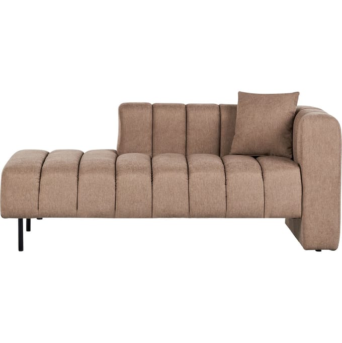 BELIANI LANNILS - Chaise longue - Lichtbruin - Rechtszijdig - Polyester