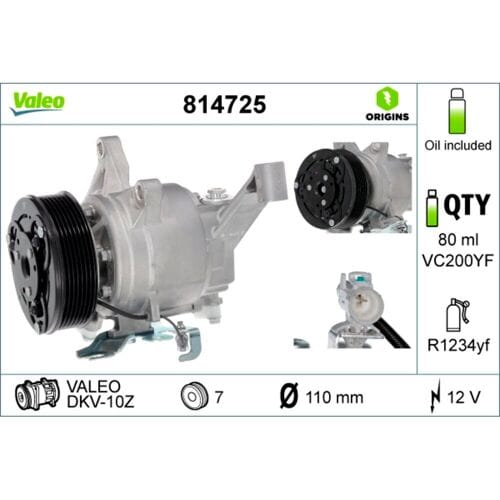 Airco-compressor VALEO ORIGINS - NEW O.E. TECHNOLOGIE VALEO 814725