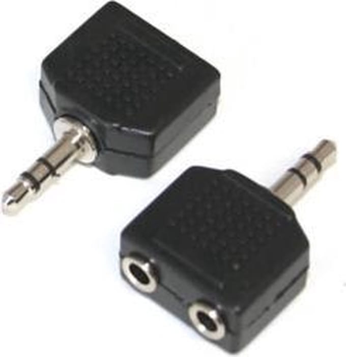 Go Go Gadget - Splitter, Verdeel 1x 3,5 mm naar 2x 3,5 mm Jack (Zwart)