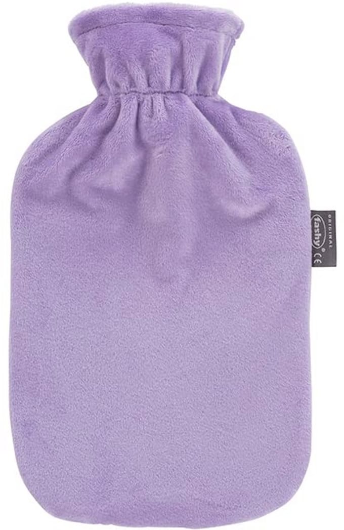 Warmwaterkruik met fleece hoes - 2 liter, lila