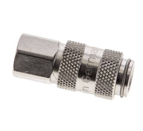 Vernikkeld Messing DN 2.7 (Micro) Luchtkoppeling Snelkoppeling M5 Binnendraad Double Shut-Off - CLS2-F-BN-SV-P-5