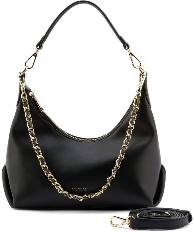 SEIDENFELT MANUFAKTUR schoudertas Huuvari Hobo Bag Black zwart