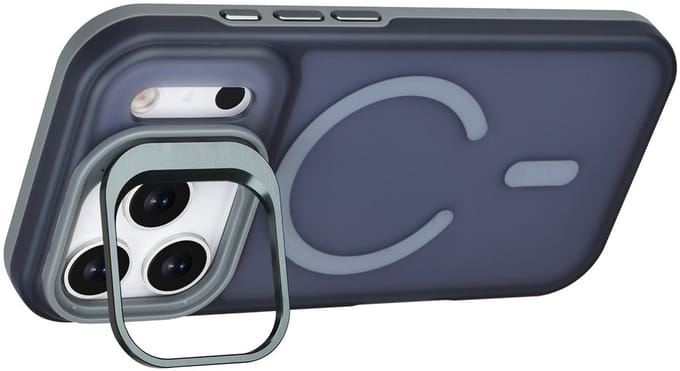 TUNIQ Back cover voor iPhone 17 Pro - MagSafe - Met Camerastand - Grijs