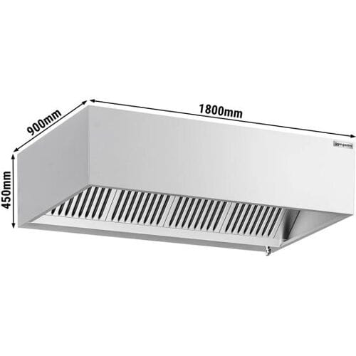 GGM Gastro Induktions-Kastenhaube - 1800mm - ohne Motor - mit Filter & Licht