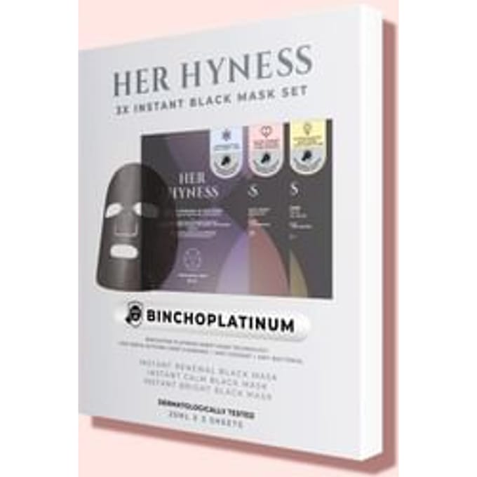 HER HYNESS - Instant Renewal & Calm & Bright Black Mask Trial Set 3 pcs