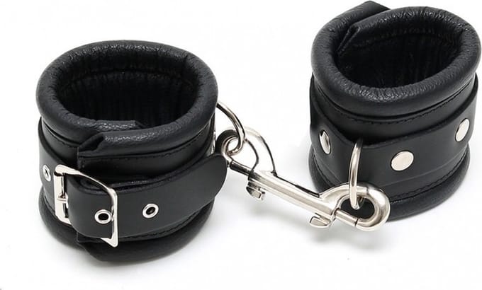Bondage play - Luxe voetboeien met kussens - zwart