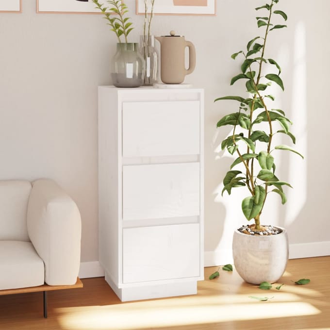 vidaXL - Dressoir - 32x34x75 - cm - massief - grenenhout - wit