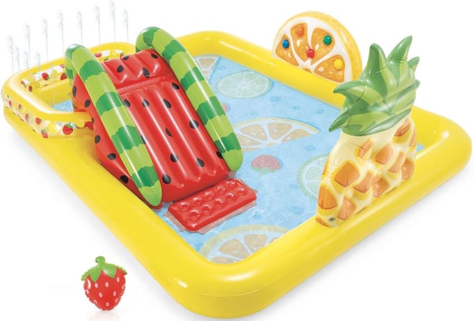 Intex Opblaasbaar Kinderzwembad - Fruit - Met Glijbaan - 244 x 191 x 91 cm