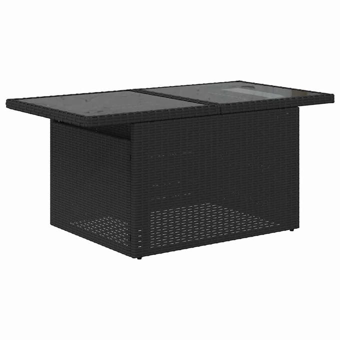 vidaXL - Tuinbank - Set - 8 - st - Zwart - [Synthetisch]: - Poly - Riet