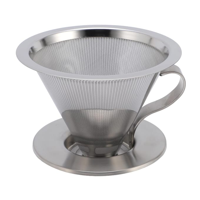 Papierloze Overgietkoffiefilter RVS met 300 Mesh Optimale Extractie Draagbaar white