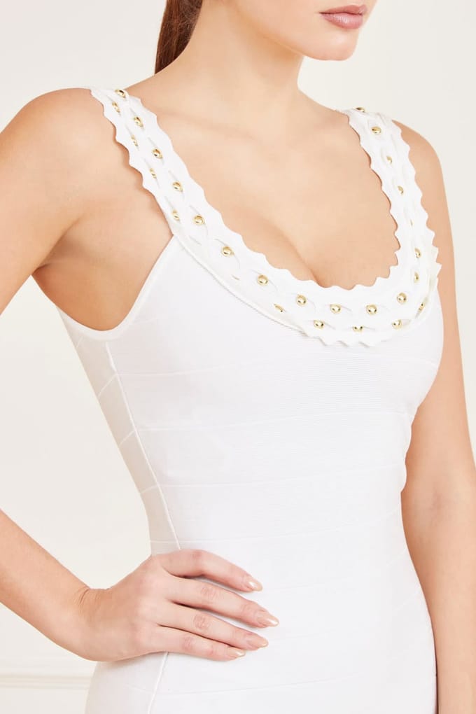 GUESS Marciano By  Juniper Bandage Dres Pale Pearl Maat: 38 | Mini Jurken Outlet | Dames | Wit