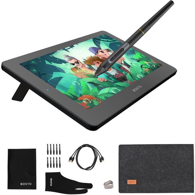 BOSTO BT-12HD Draagbare 11,6 inch HD H-IPS LCD Grafische tekentablet 1366*768 Display Ondersteuning 8192 BT-12HD Without touchscreen