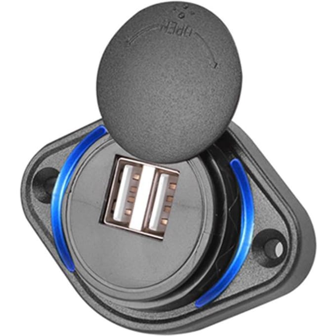 12-24V 3.1A Dual USB Autolader Adapter Waterdichte Power Charging Socket voor Auto Boot Motorfiets RV Camper Caravans